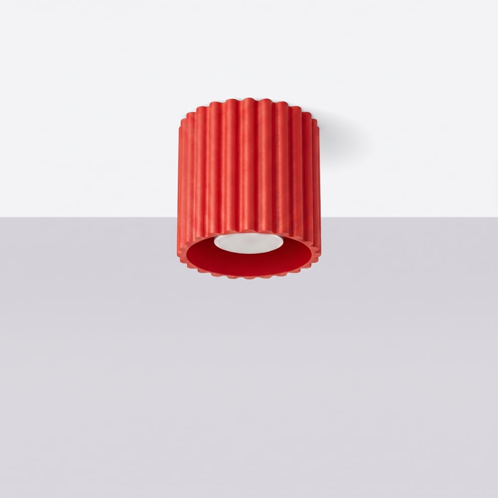 Plafonniers aluminium rouge h 10 cm — vue 3