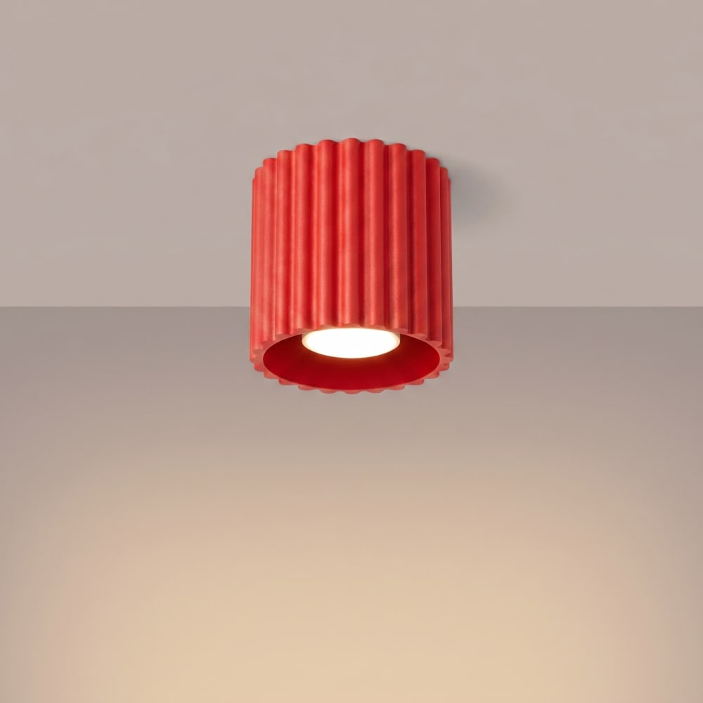 Plafonniers aluminium rouge h 10 cm — vue 4