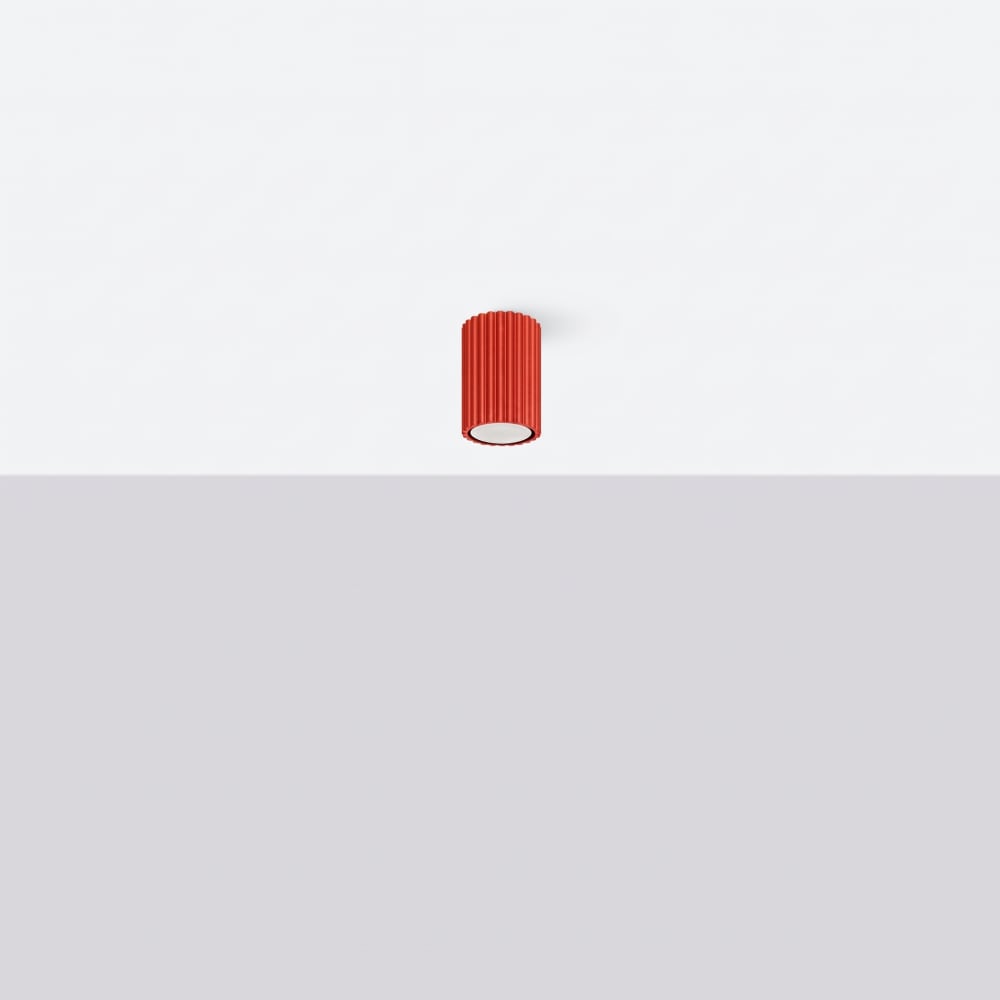 Plafonniers aluminium rouge h 10 cm — vue 3