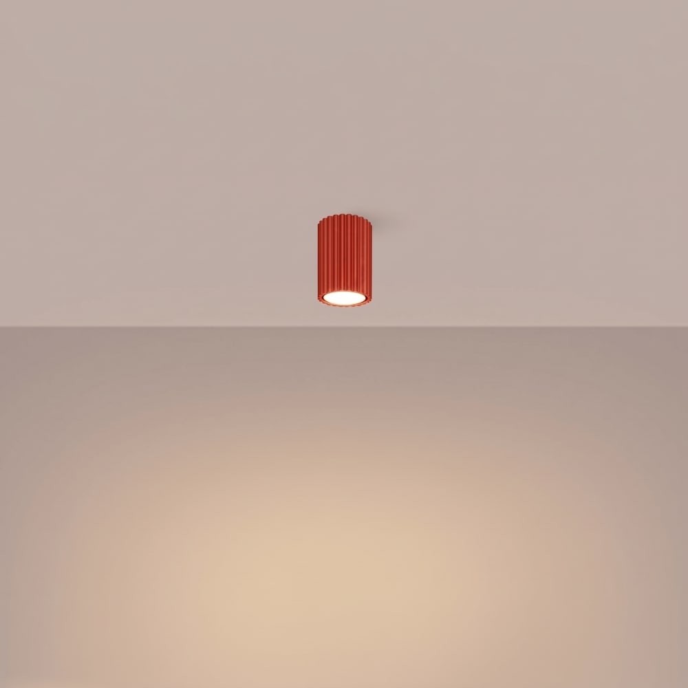 Plafonniers aluminium rouge h 10 cm — vue 4