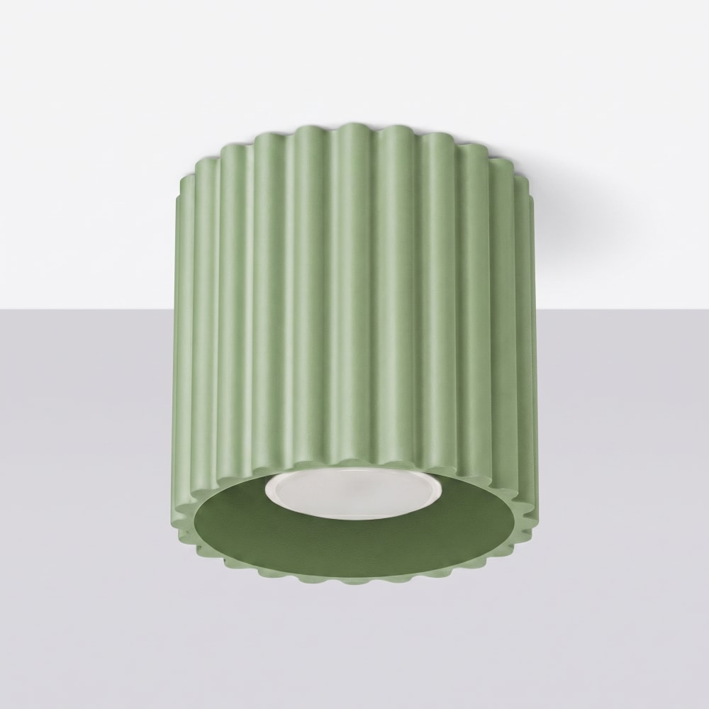 Plafonniers aluminium sauge h 10 cm — vue 3