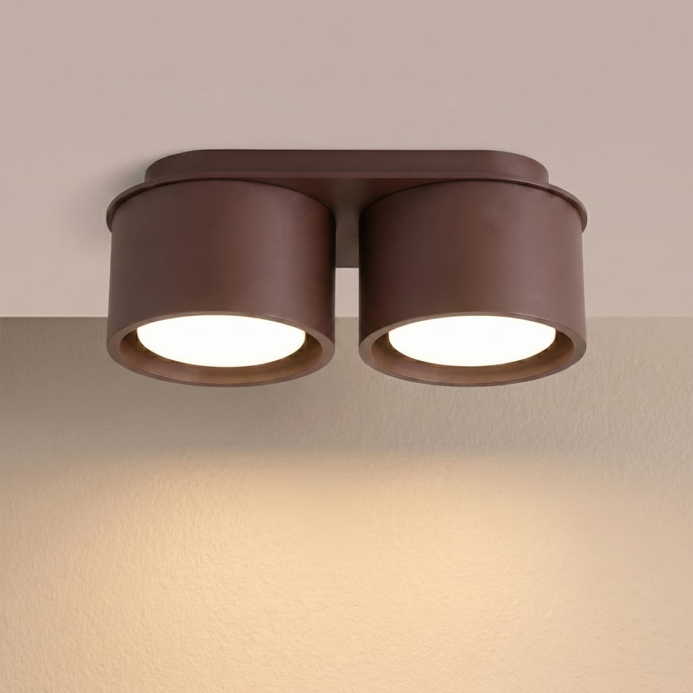 Plafonniers aluminium marron h 8 cm — vue 4