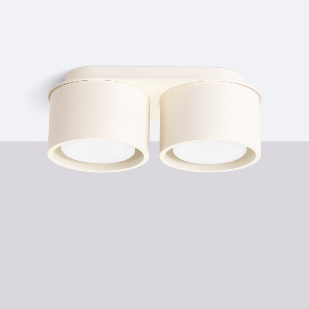 Plafonniers aluminium beige h 8 cm — vue 3