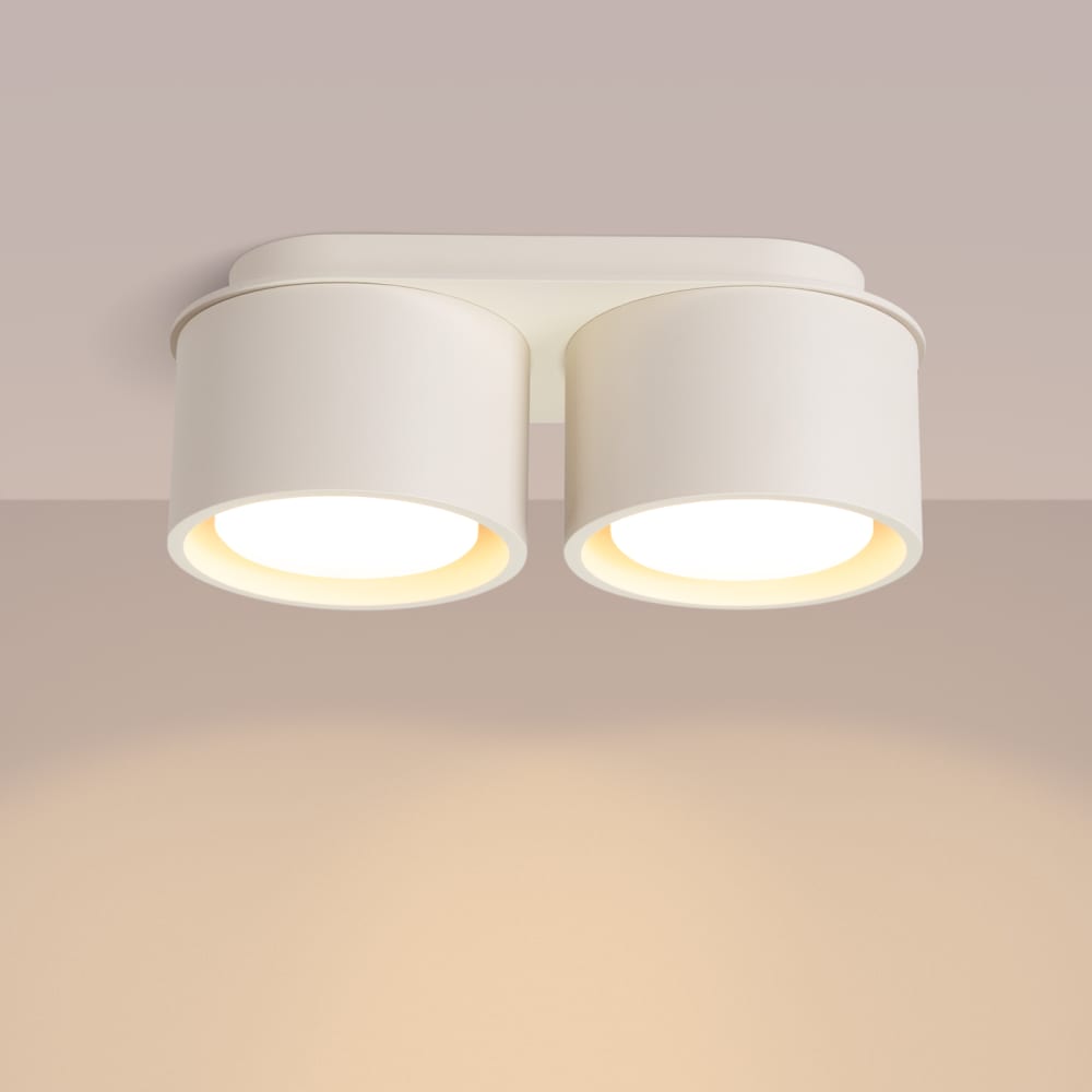 Plafonniers aluminium beige h 8 cm — vue 4