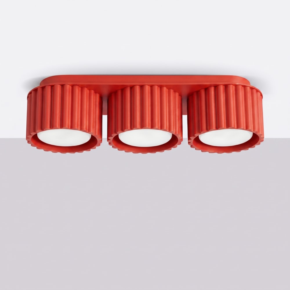 Plafonniers aluminium rouge h 8 cm — vue 3