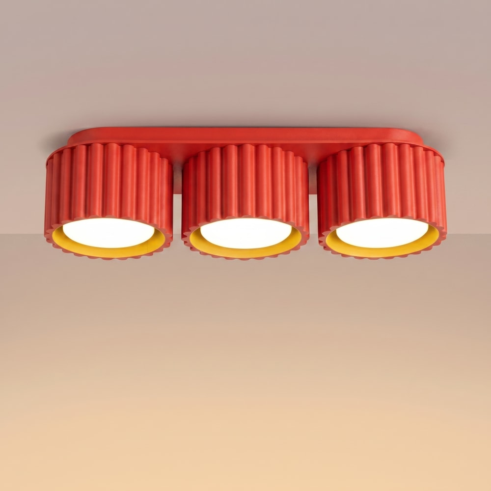 Plafonniers aluminium rouge h 8 cm — vue 4