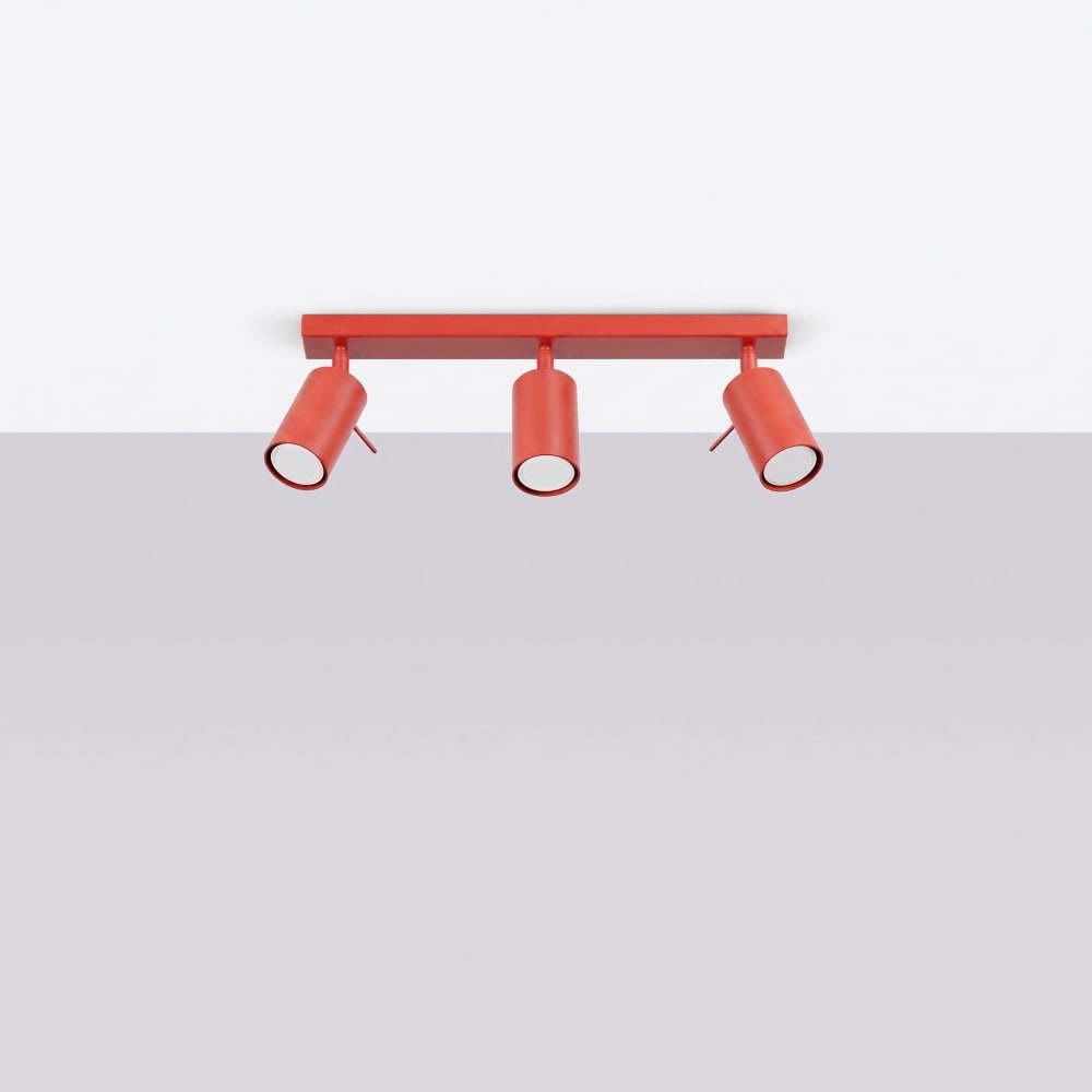 Plafonniers acier rouge h 16 cm — vue 3