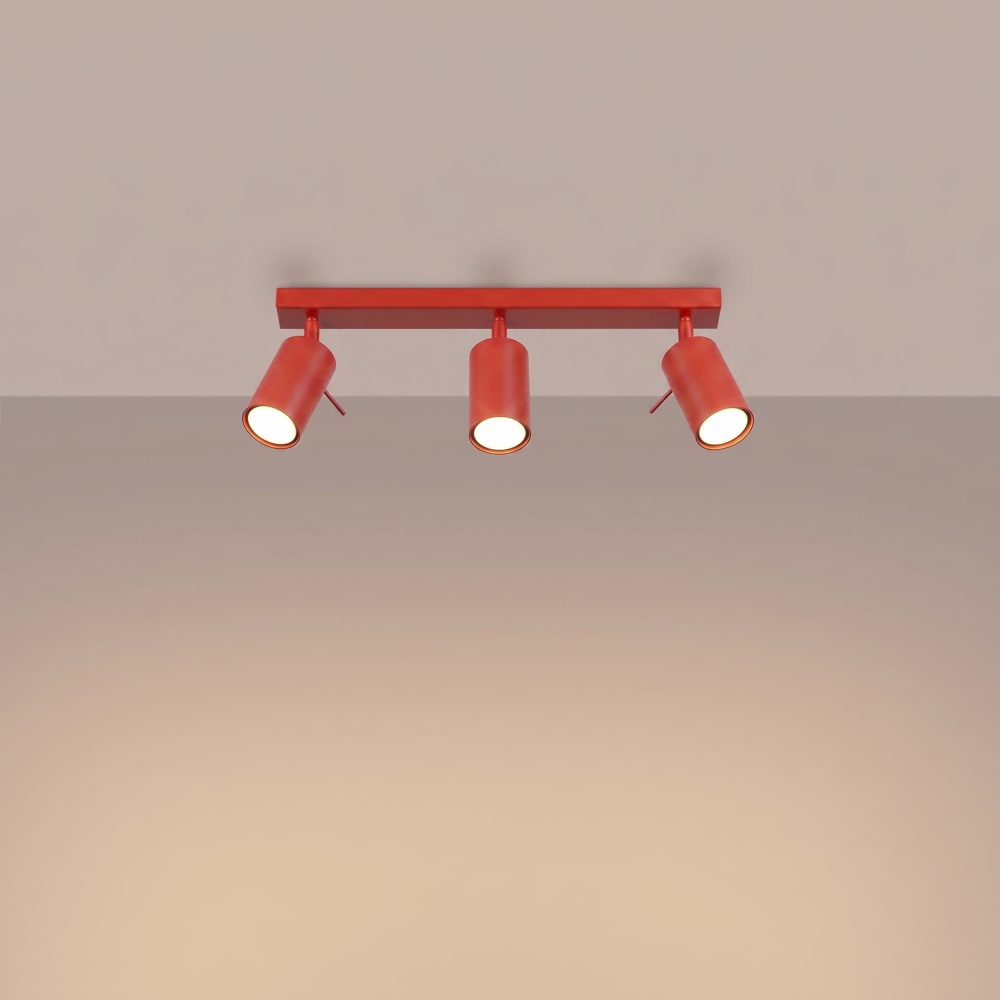 Plafonniers acier rouge h 16 cm — vue 4