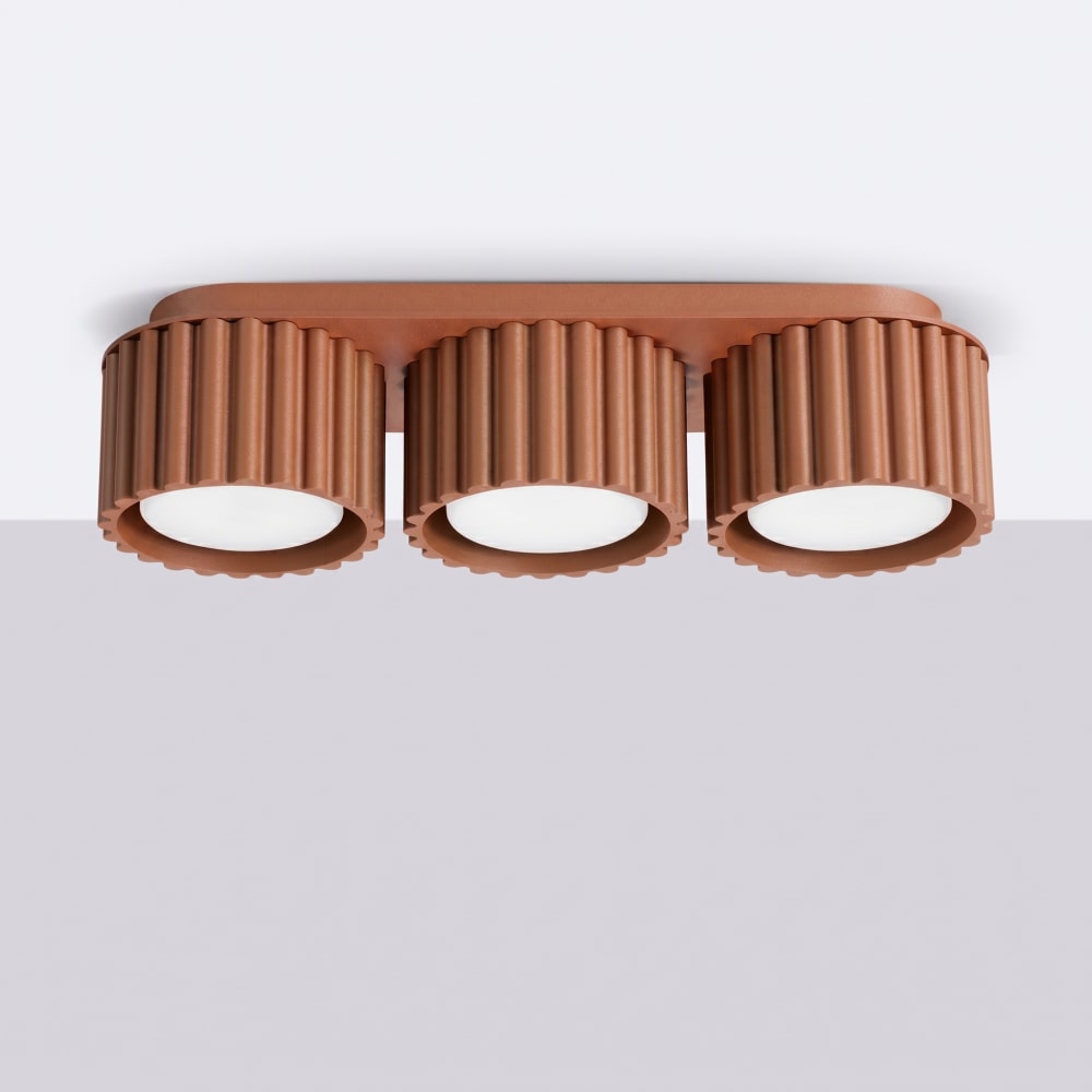 Plafonniers aluminium ocre rouge h 8 cm — vue 3