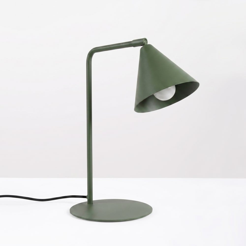 Lampe de bureau acier vert olive h 35 cm — vue 3