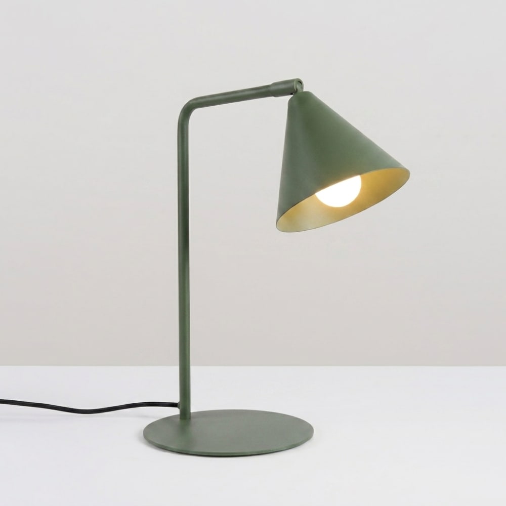 Lampe de bureau acier vert olive h 35 cm — vue 4