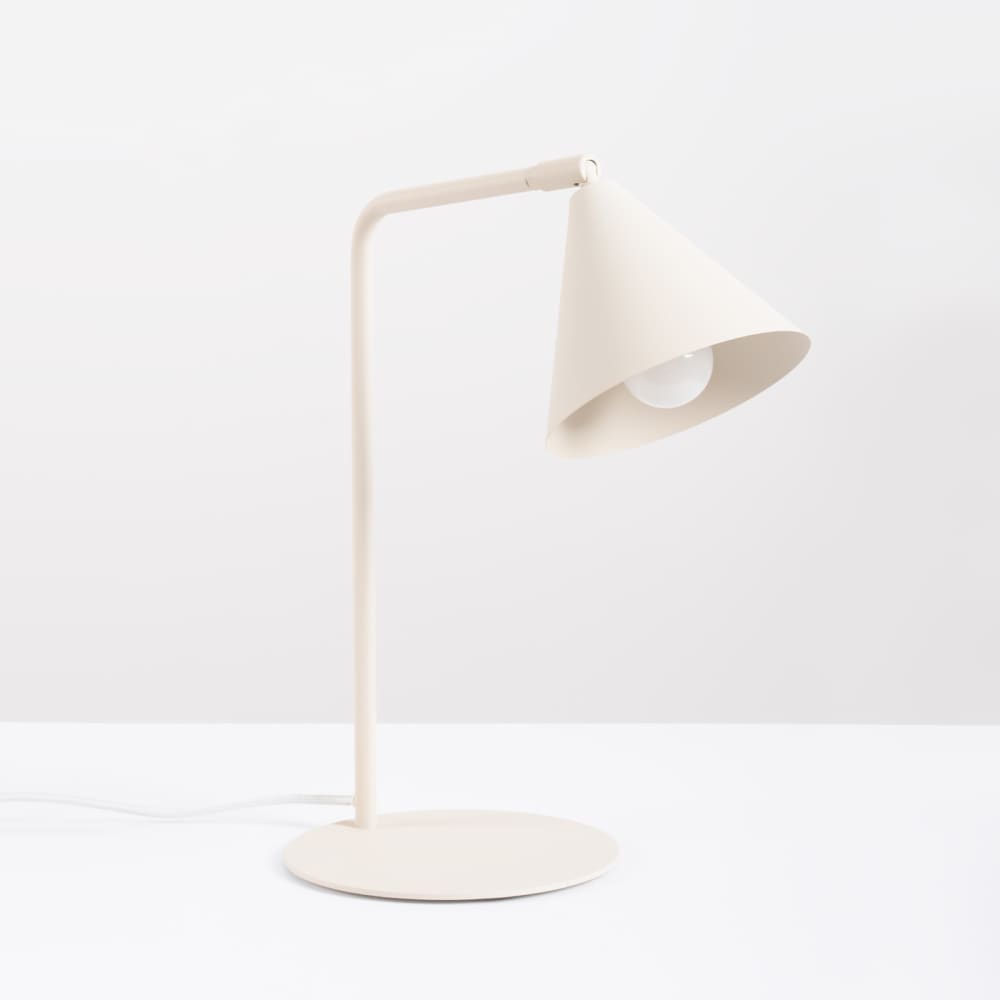 Lampe de bureau acier beige h 35 cm — vue 3