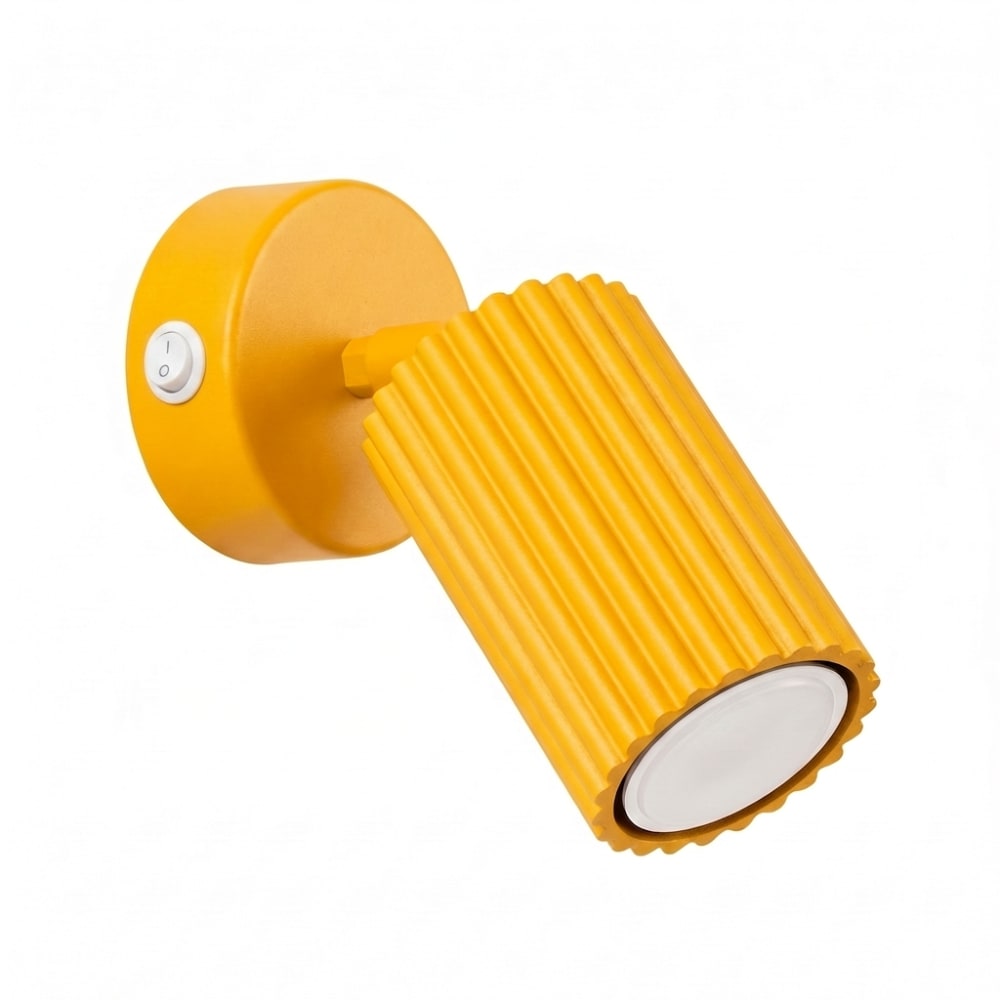 Applique aluminium jaune h 16 cm