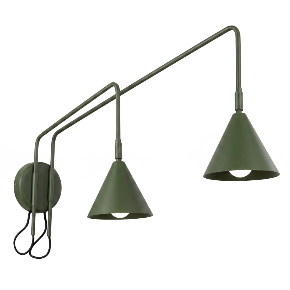 Applique acier vert olive h 30 cm