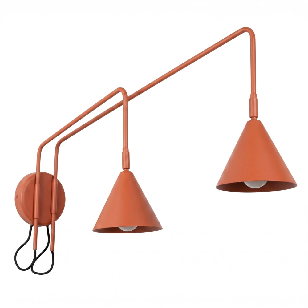Applique acier ocre rouge h 30 cm