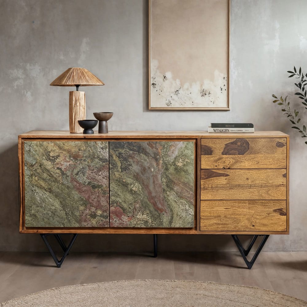 Sideboard aus Massivholz, 150 cm braun - Maisons Du Monde