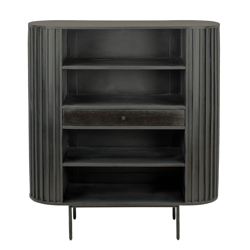 FineBuy Bücherregal aus Mango Massivholz, schwarz style modern - -