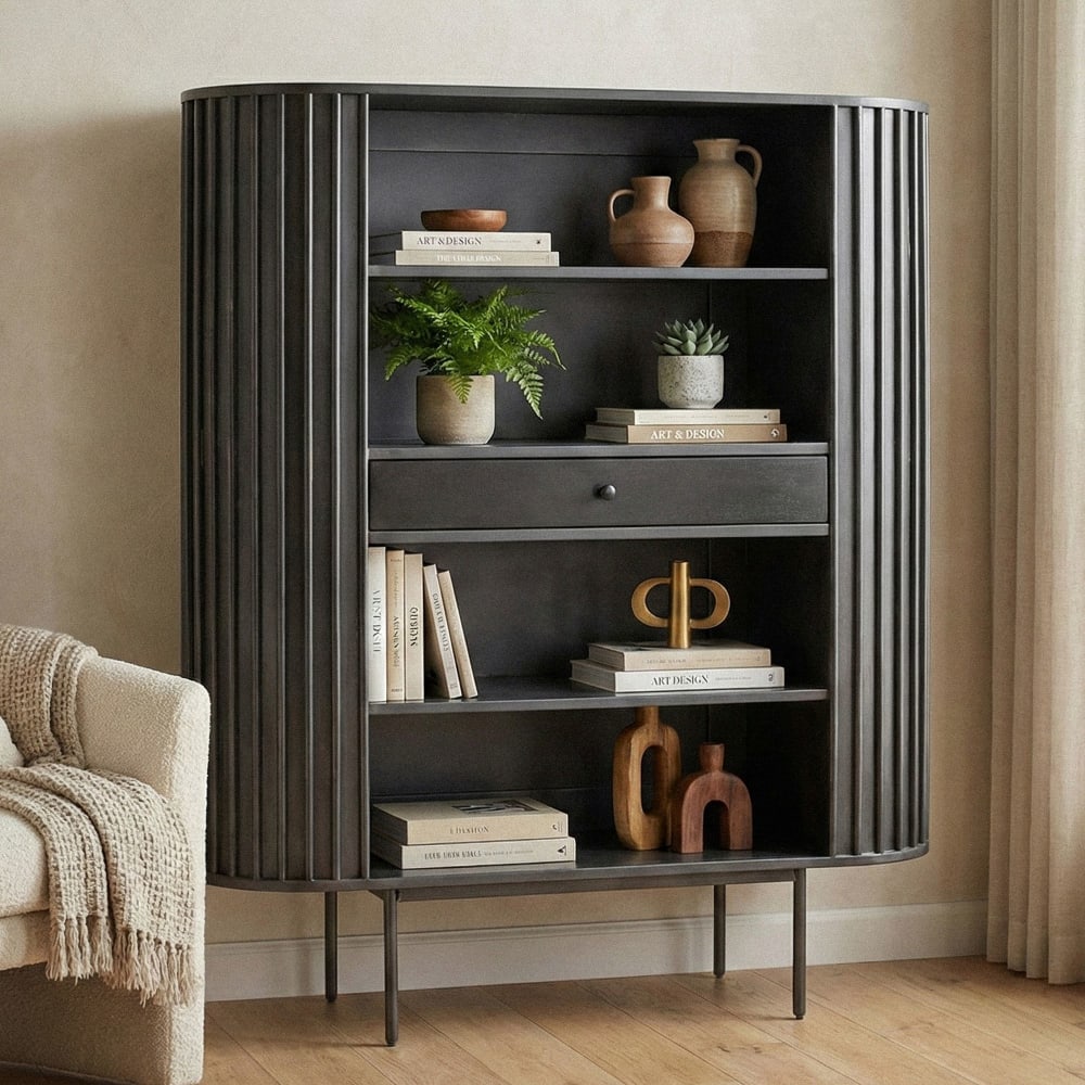Bücherregal aus Mango Massivholz, schwarz - Maisons Du Monde