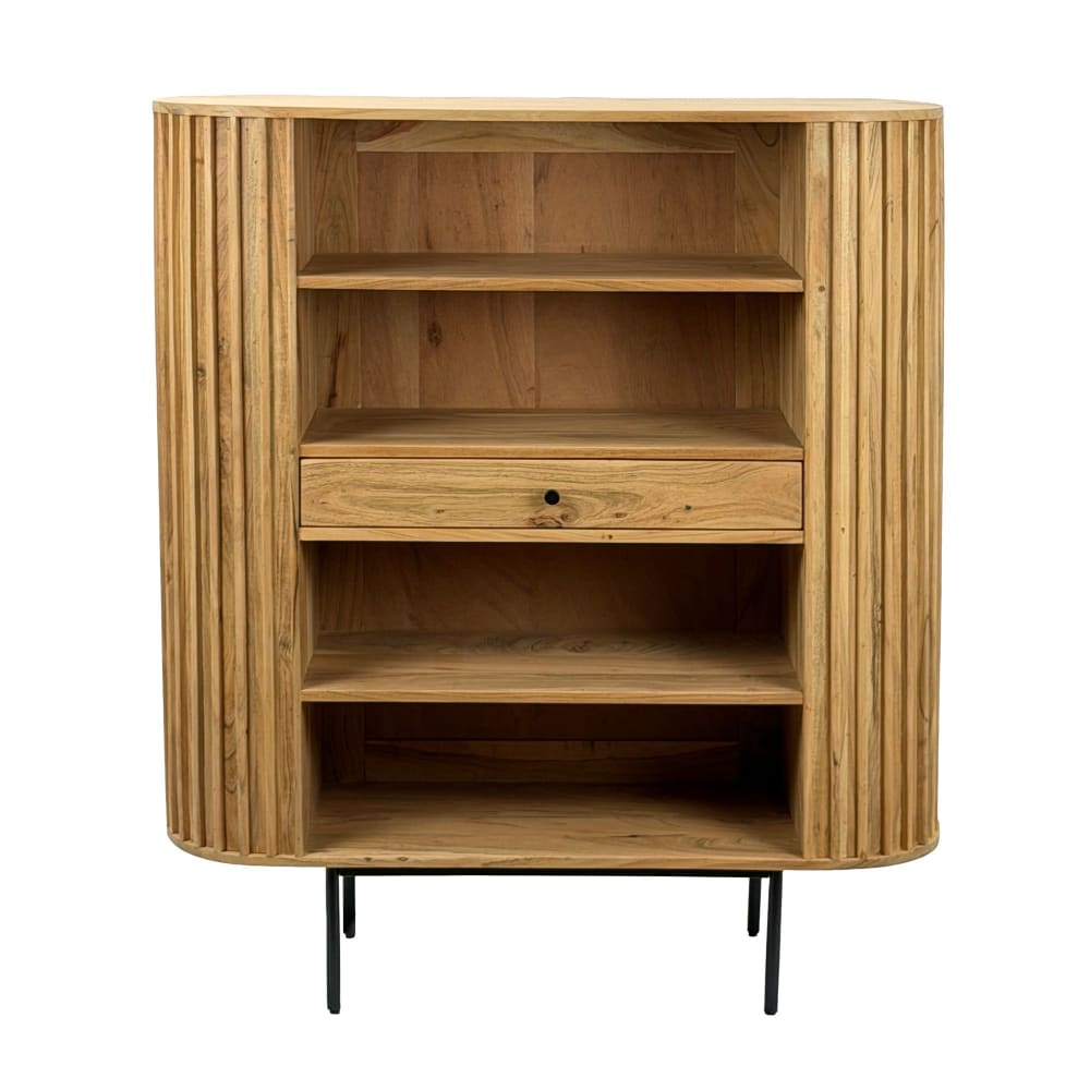 FineBuy Bücherregal aus Massivholz, braun style modern - -