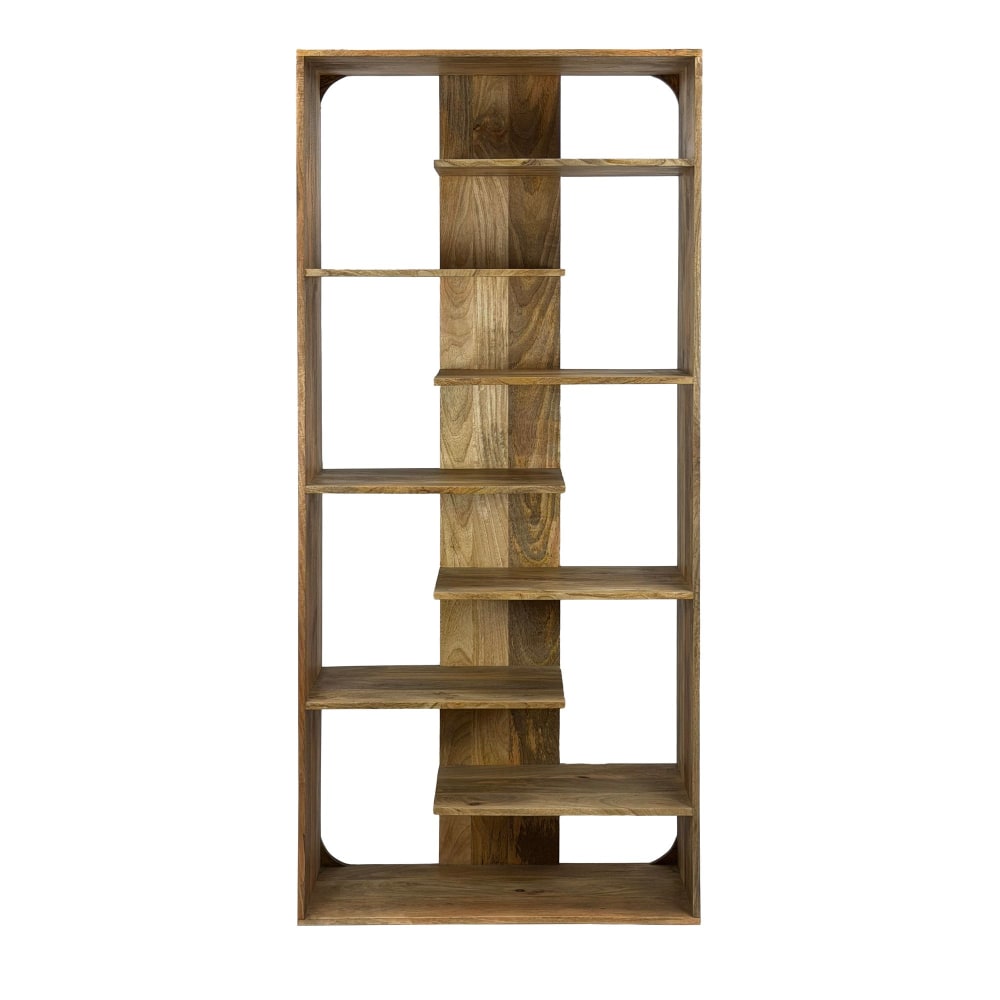 FineBuy Bücherregal aus Massivholz, 200 cm braun style modern - -