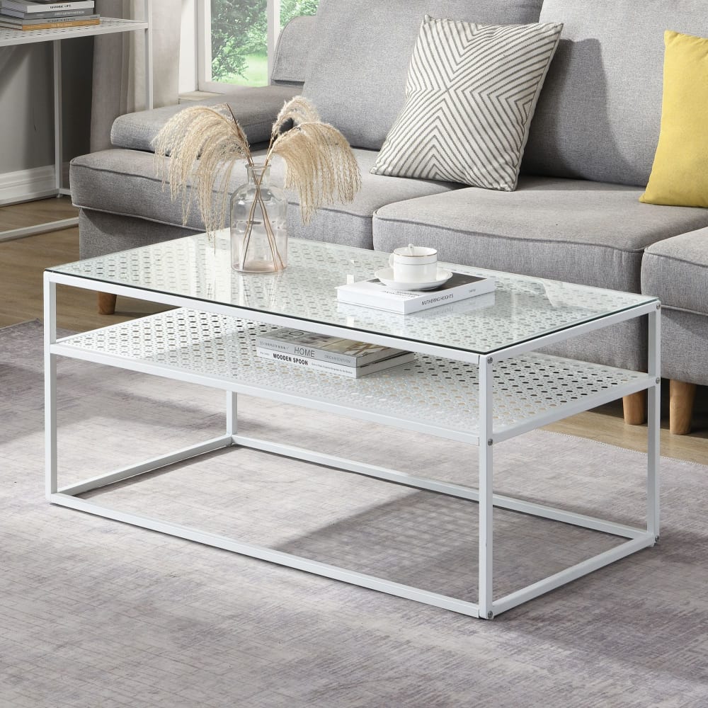 Couchtisch aus Glas, 100 cm weiß - Maisons Du Monde