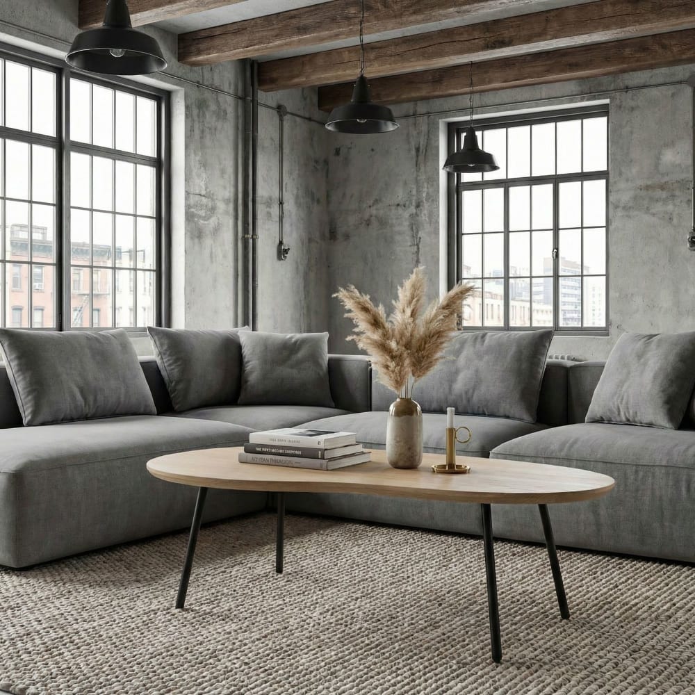Couchtisch aus Mango Massivholz, 122 cm white wash - Maisons Du