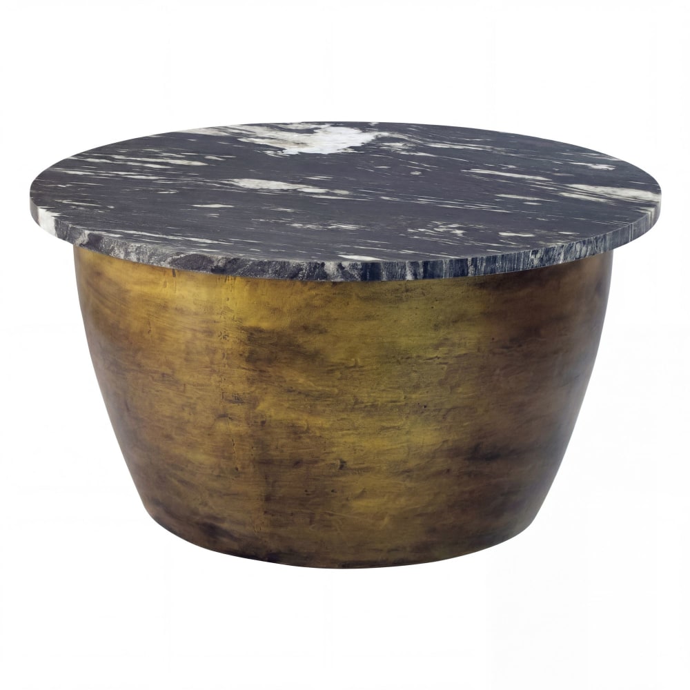 Couchtisch Aus Metall & Marmor, Gold