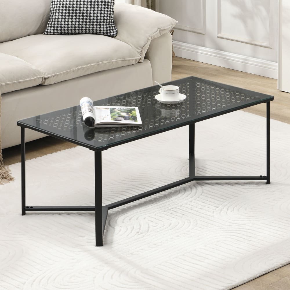 Couchtisch aus Glas, 100 cm schwarz - Maisons Du Monde