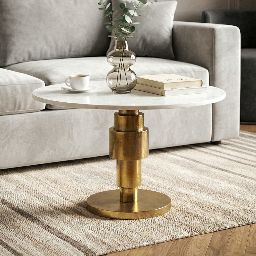 Couchtisch aus Marmor, weiß - Maisons Du Monde