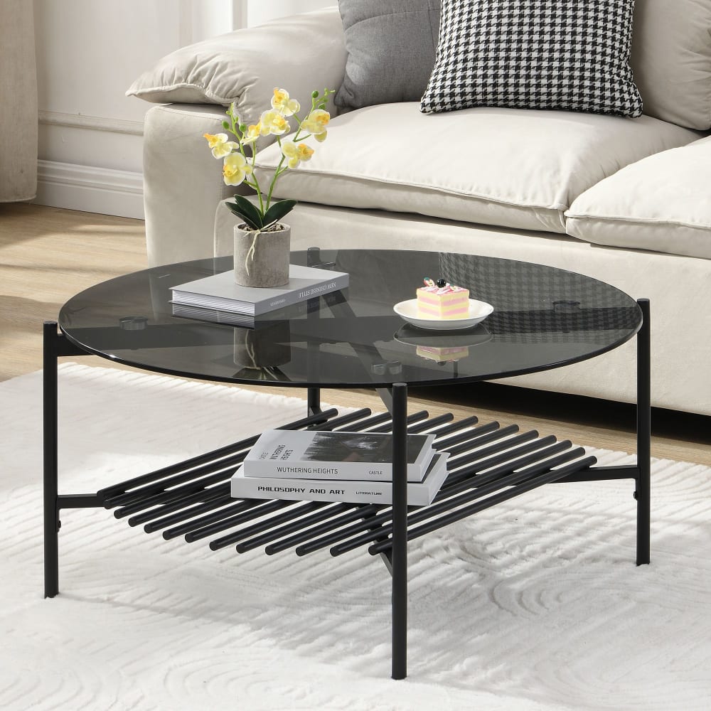 Couchtisch aus Glas, 80 cm schwarz - Maisons Du Monde