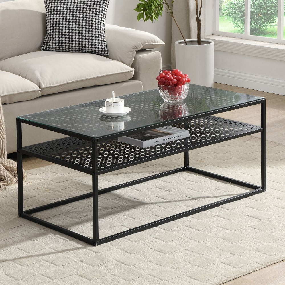 Couchtisch aus Glas, 100 cm schwarz - Maisons Du Monde