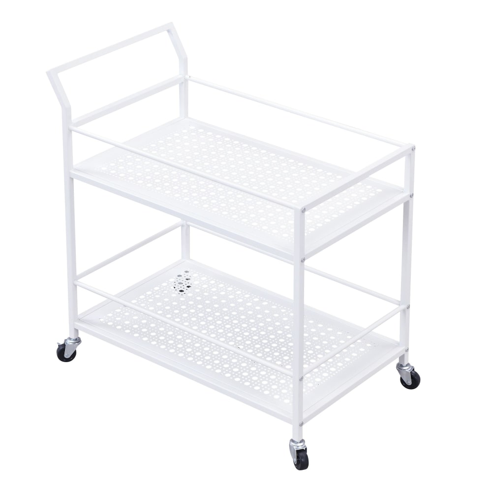 FineBuy Servierwagen aus Metall, weiß style modern - Metall