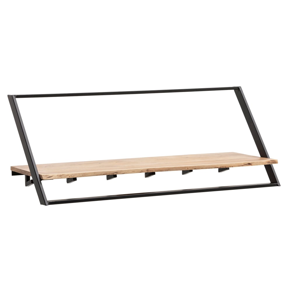 Portemanteau mural 100 cm en bois massif, marron Portemanteau mural 100 cm en bois massif, marron
