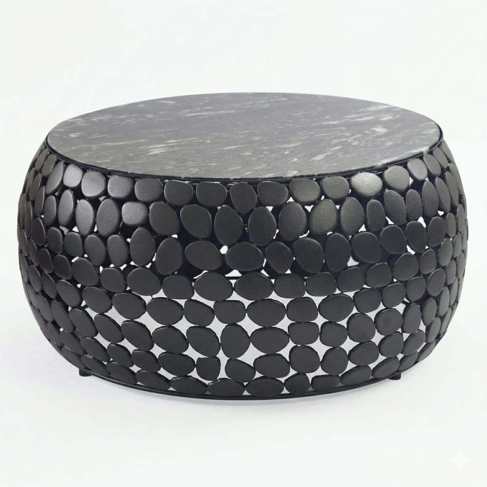 FineBuy Couchtisch aus Marmor, schwarz style modern - Marmor