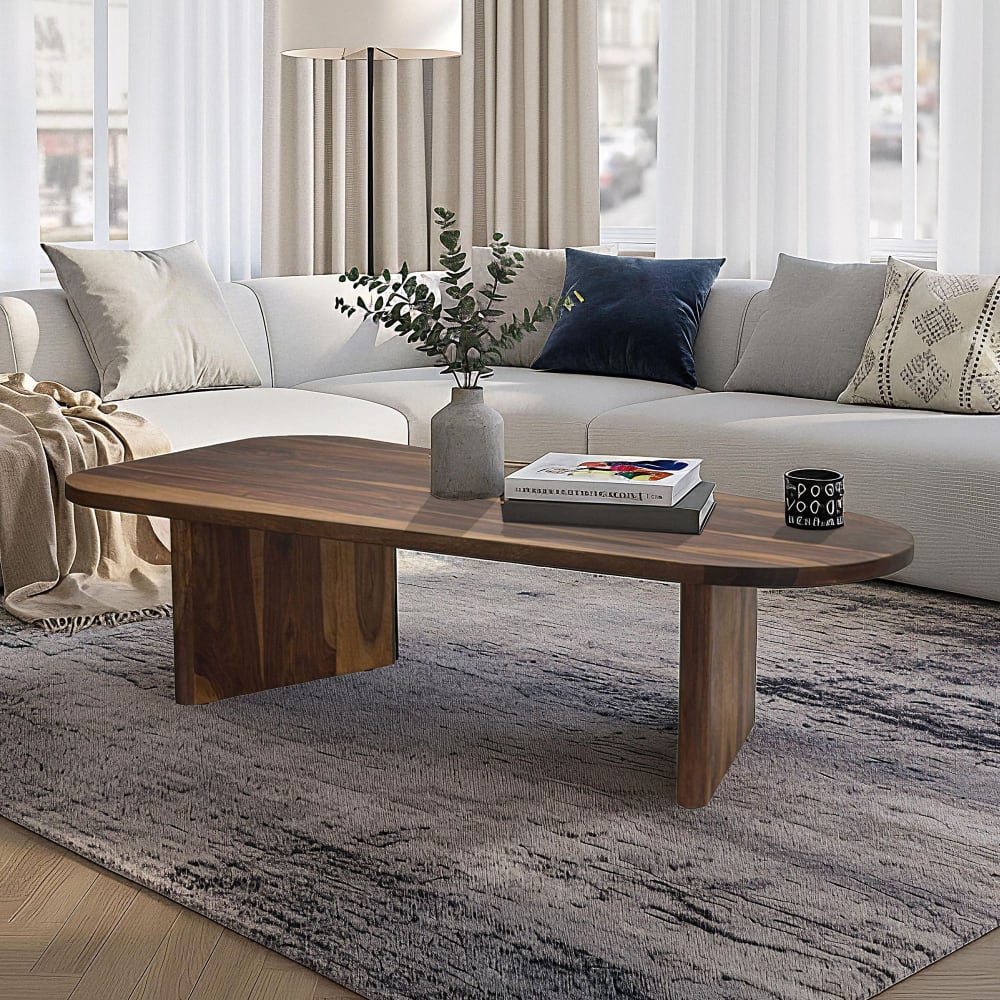 Couchtisch aus Massivholz, 120 cm braun - Maisons Du Monde