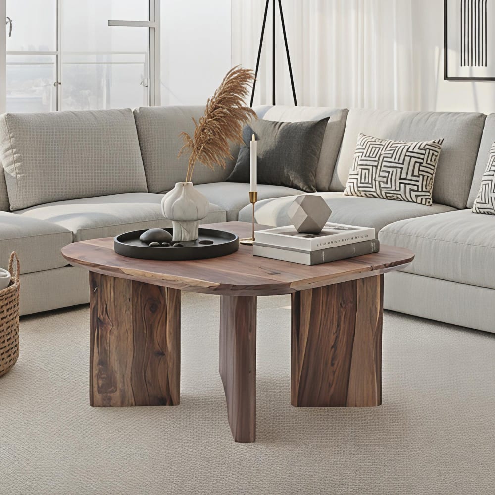 Couchtisch aus Massivholz, 60 cm braun - Maisons Du Monde