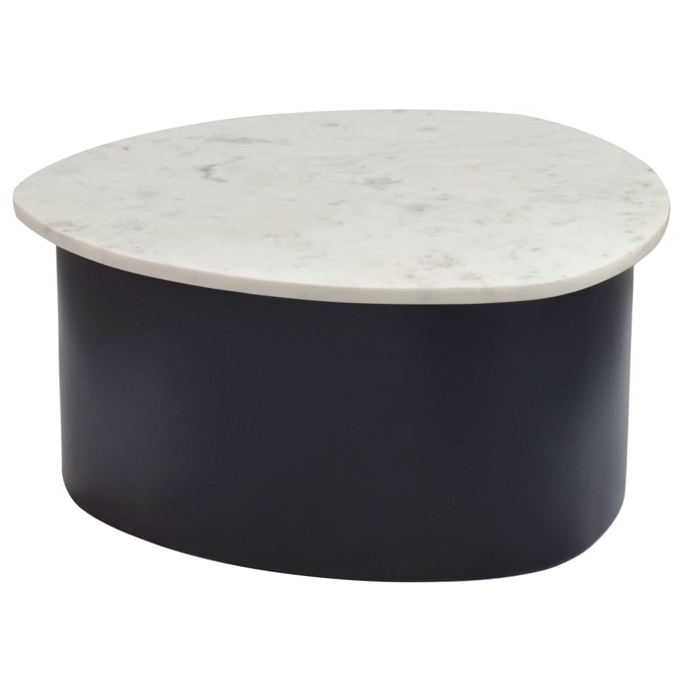 FineBuy Couchtisch aus Marmor & Aluminium, schwarz style modern - Marmor