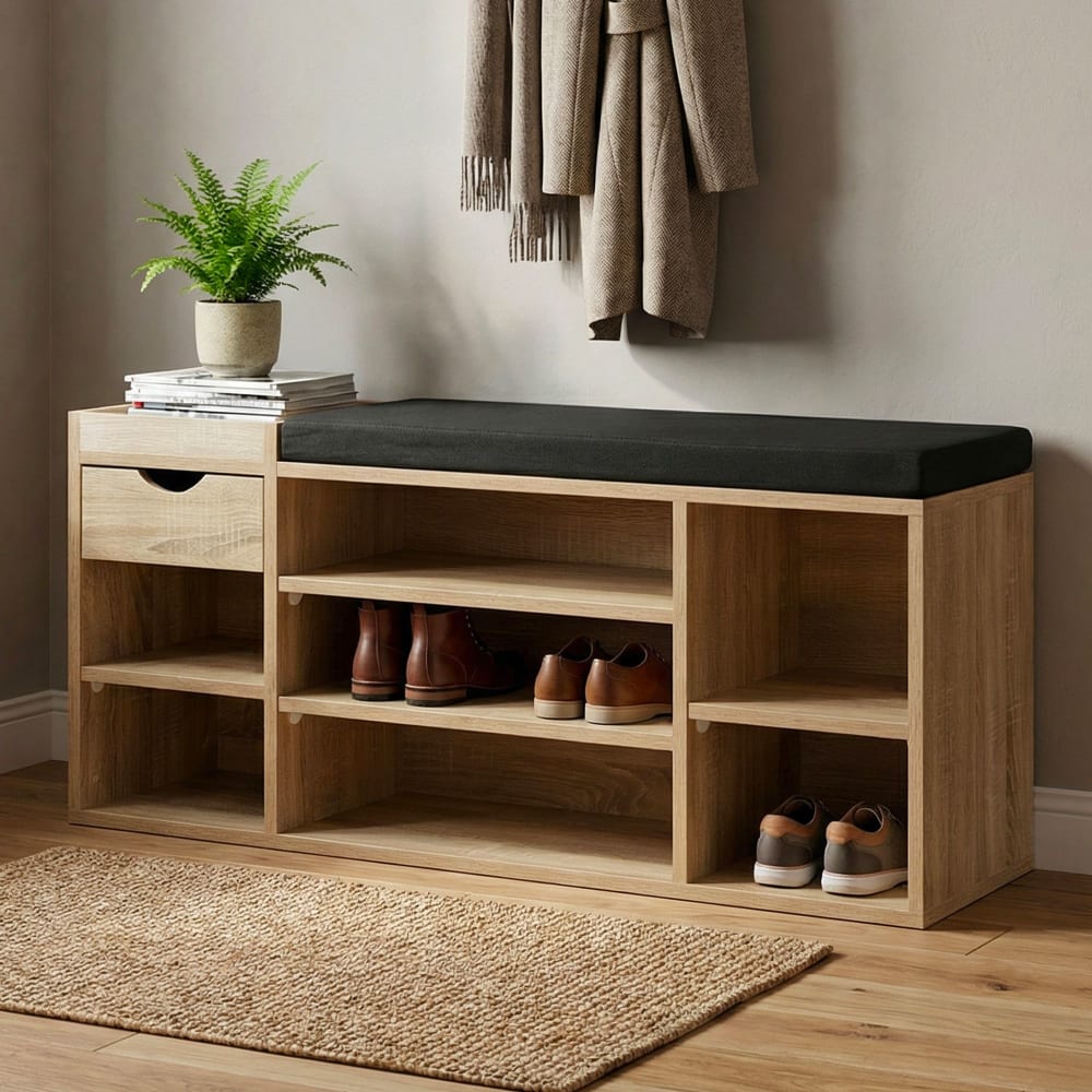 Schuhbank aus Spanplatte, Sonoma Eiche - Maisons Du Monde