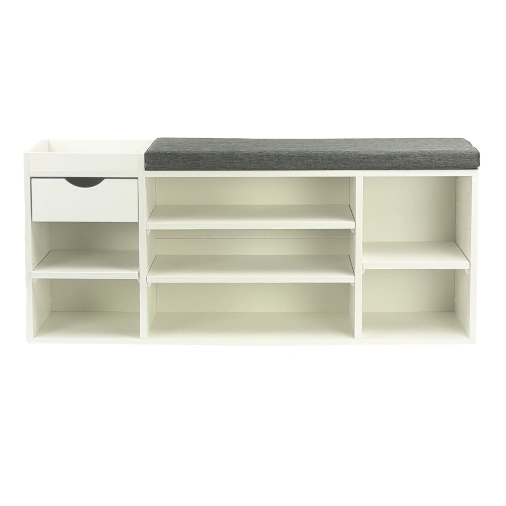 FineBuy Schuhbank aus Spanplatte, weiß style modern - Holz