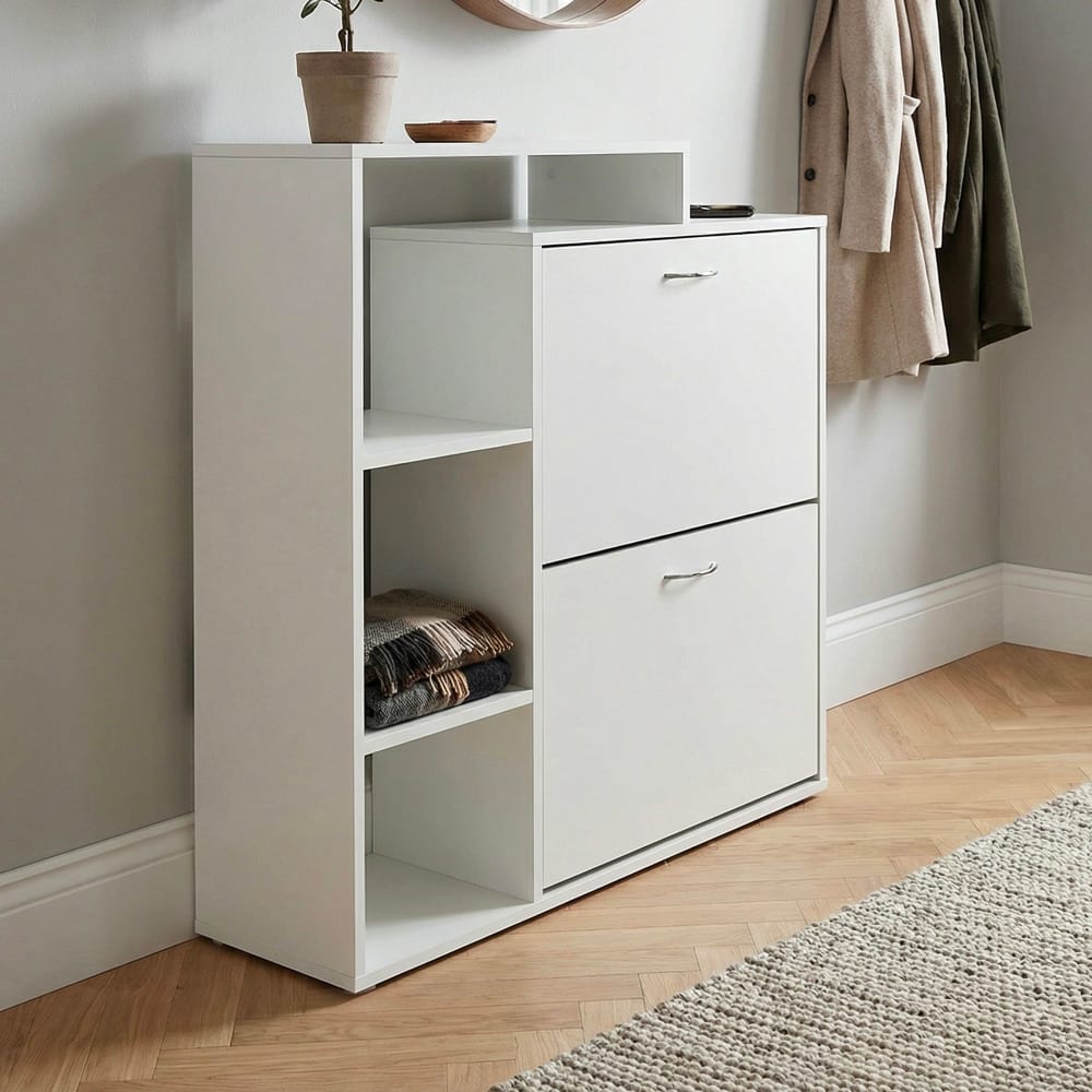 Schuhkipper aus Spanplatte, weiß - Maisons Du Monde