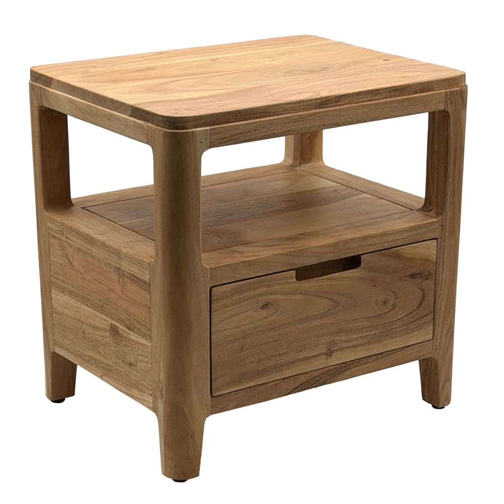 FineBuy Nachttisch aus Massivholz, braun style modern - -