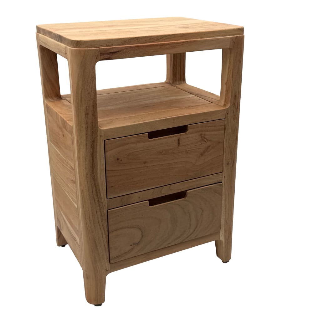 FineBuy Nachttisch aus Massivholz, braun style modern - -