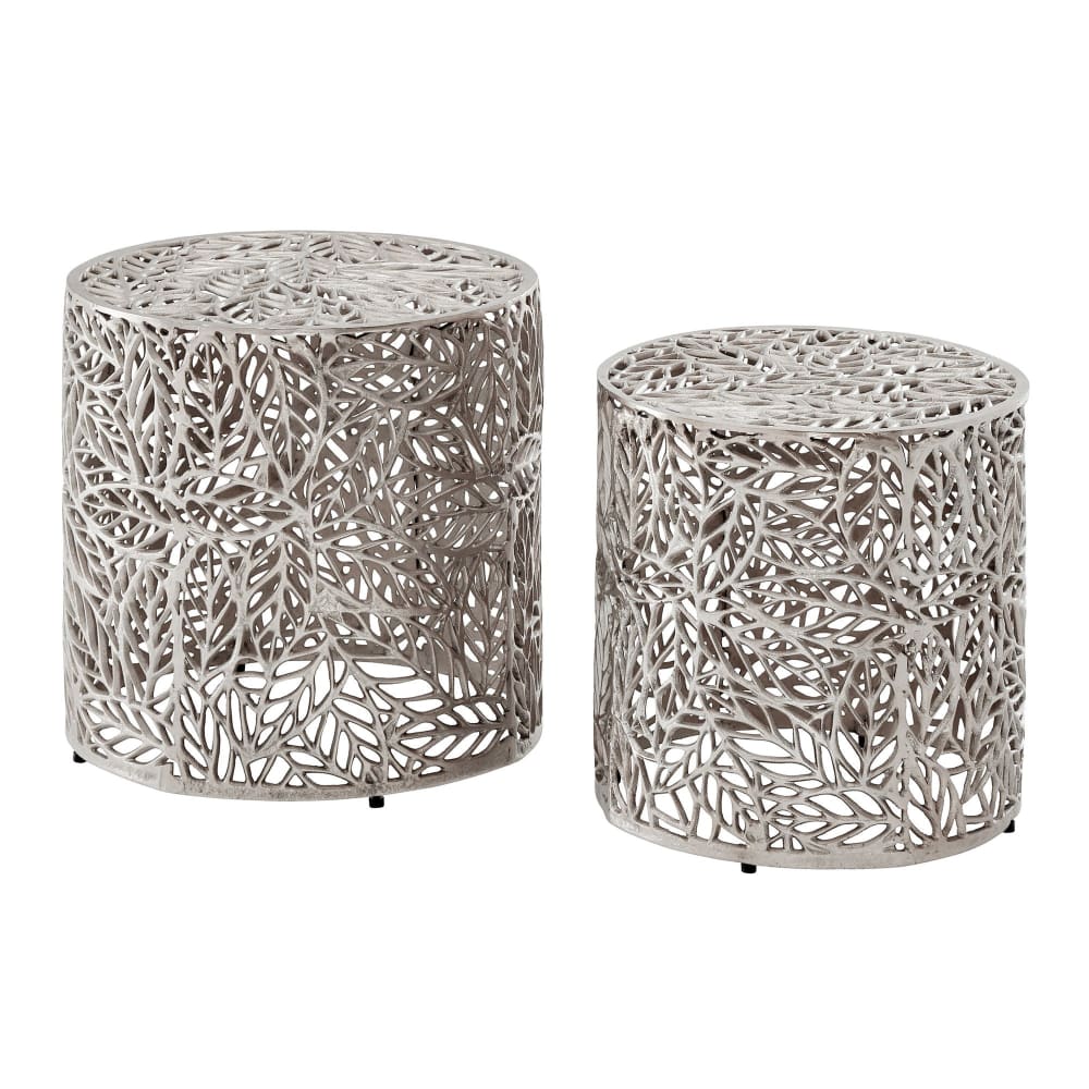 Table gigogne en aluminium, argenté