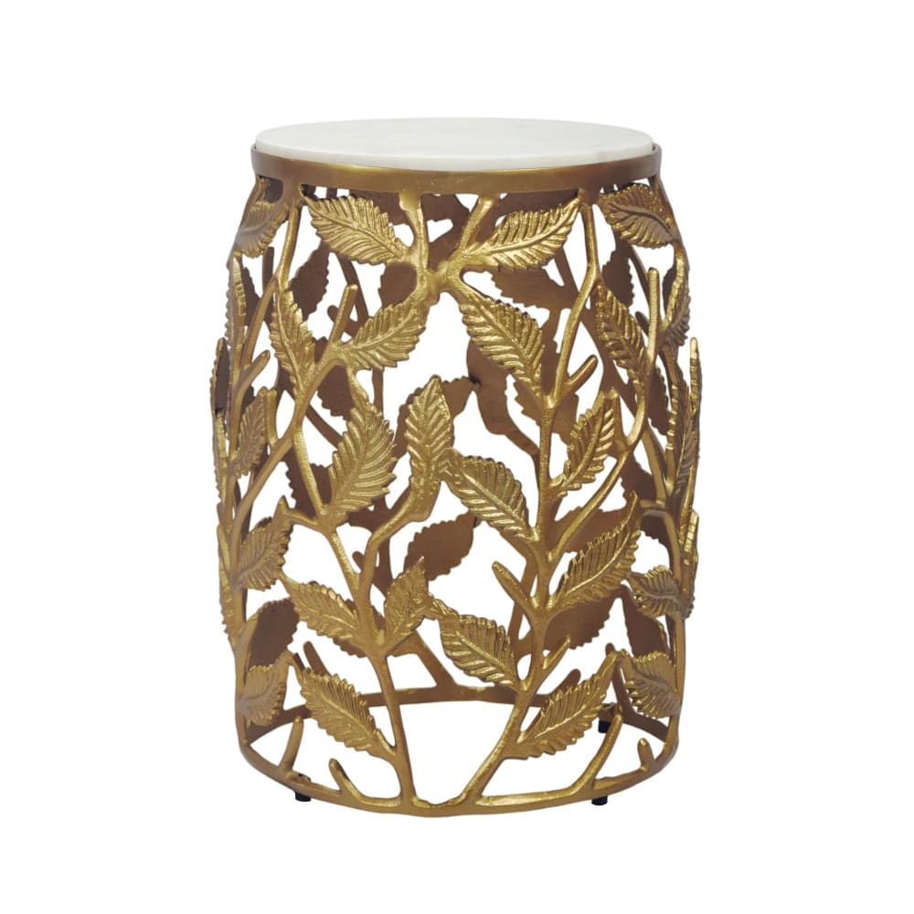 Table d'appoint en marbre et aluminium, doré Table d'appoint en marbre et aluminium, doré