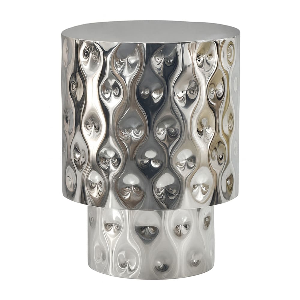 Table d'appoint en aluminium, argenté