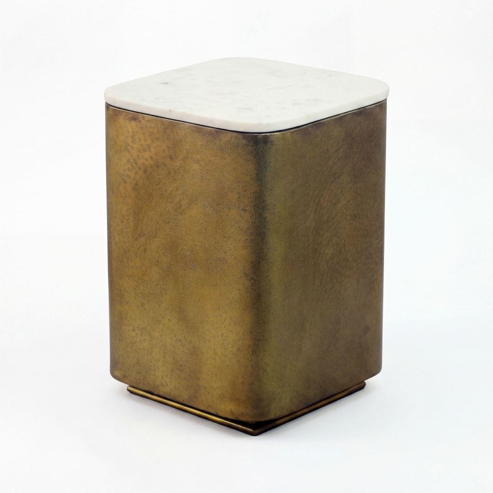 Table d'appoint en métal et marbre, doré Table d'appoint en métal et marbre, doré