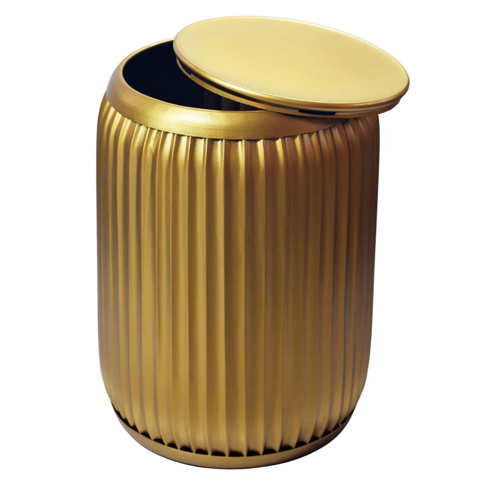 Table d'appoint avec rangement en métal, doré Table d'appoint avec rangement en métal, doré