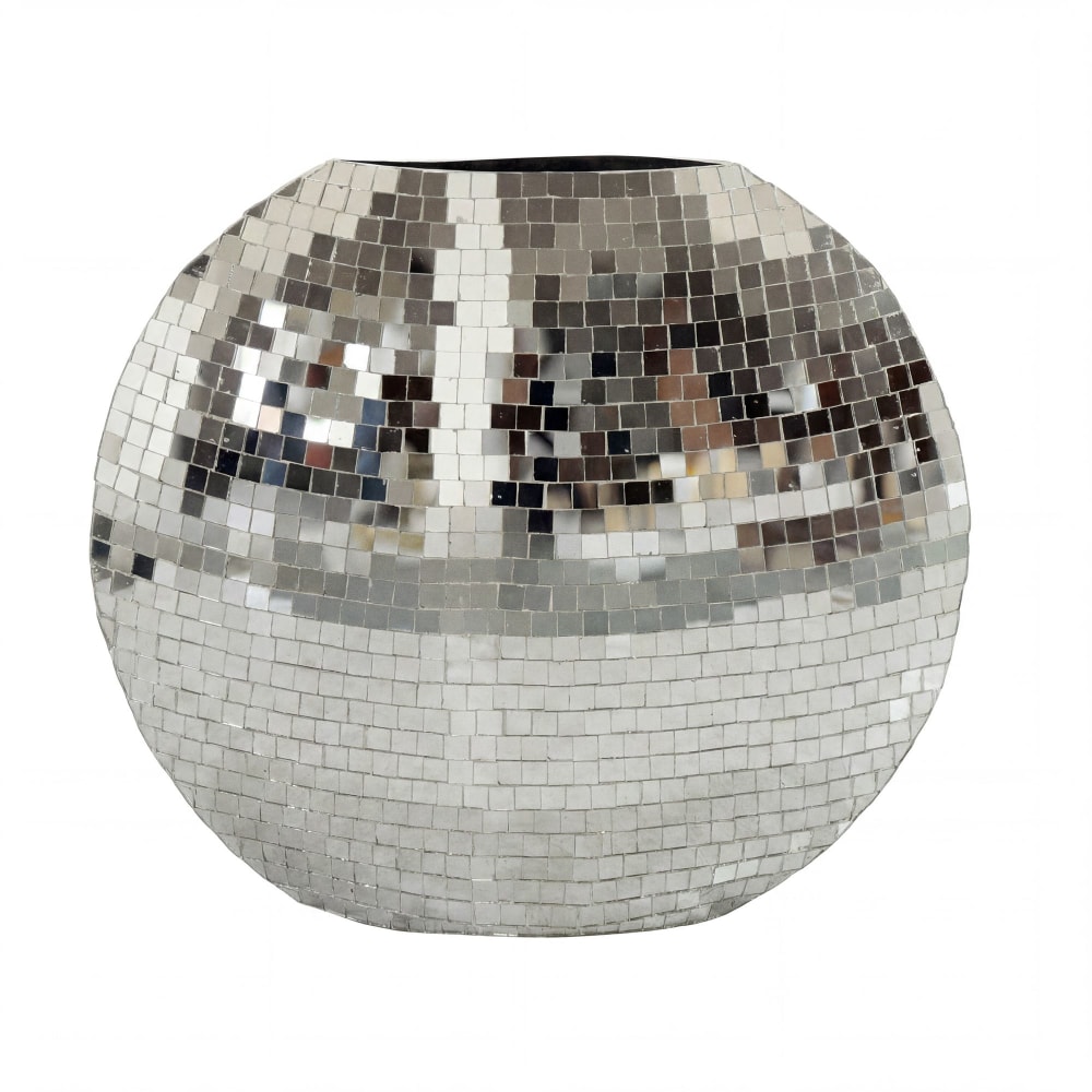 FineBuy Dekovase aus Metall, silber style modern - Metall