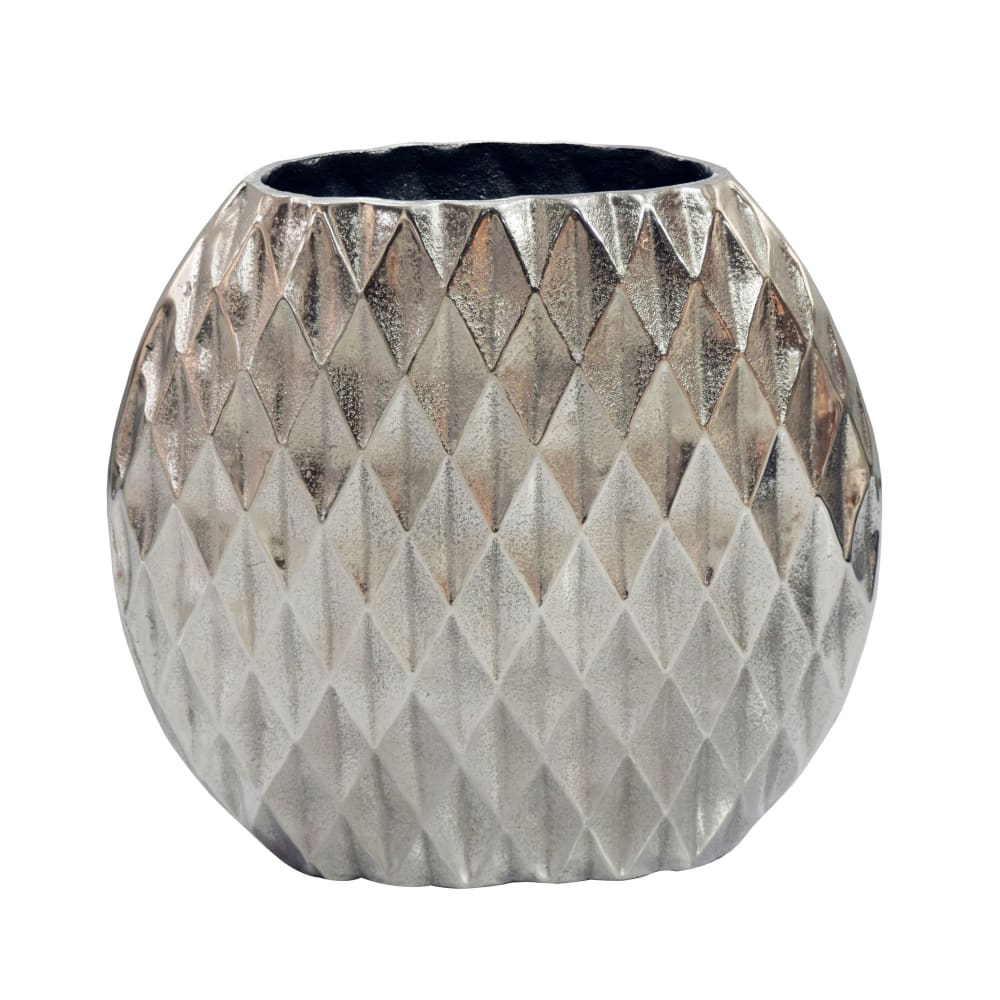 FineBuy Dekovase aus Aluminium, silber style modern - Aluminium
