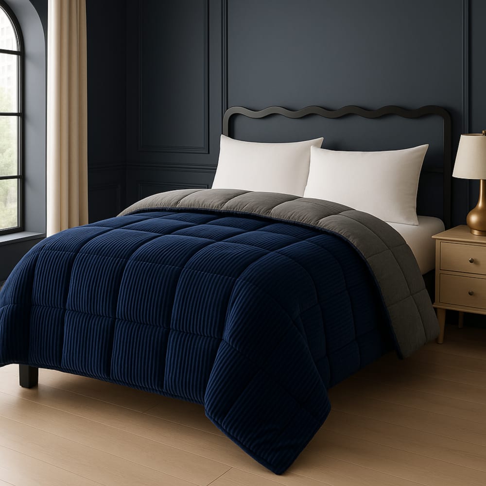 Bettdecke wendbar samtoptik plaid 220x240 cm - Maisons Du Monde